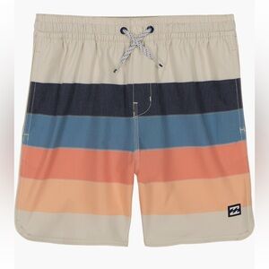 Billabong Boy’s Sand Bar Stripe Water Repellent Layback Swim Trunks